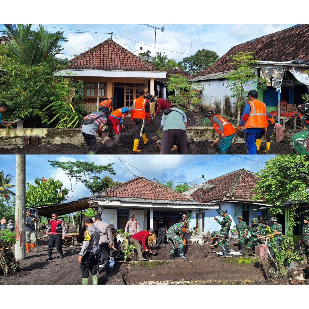Kerja Bhakti Pasca Banjir di Kecamatan Pasirian